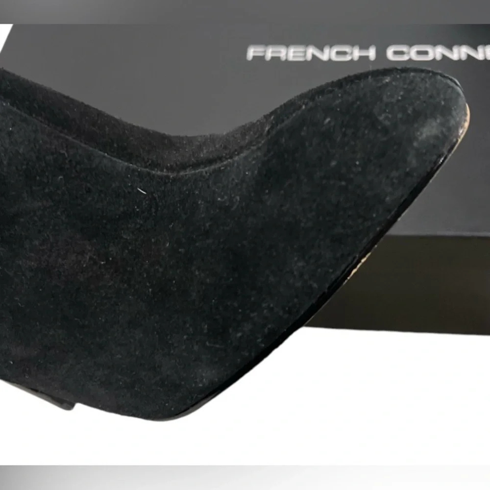 FRENCH CONNECTION MOLLY BLACK SUEDE KNEE LENGTH HEELED BOOTS SIZE 8 / 38M EU… - Picture 4 of 15
